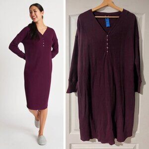 Kit and Ace | Dawn Waffle Lounge Dress In Purple